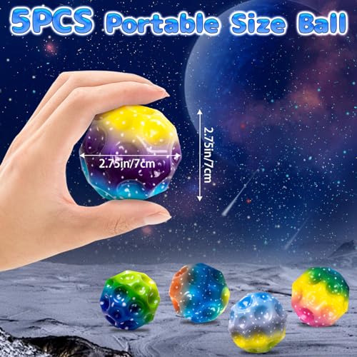 HOMQYTE High Bounce Foam Balls (5 Pack) – 3.14'' Sensory Balls for Adults, Stress Relief & Hand-Eye Coordination Training with Pop Sound