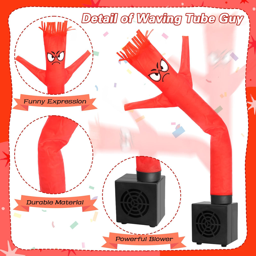 HOMQYTE Red Mini Inflatable Tube Man Desktop Air Dancer with Blower - Gag Gift