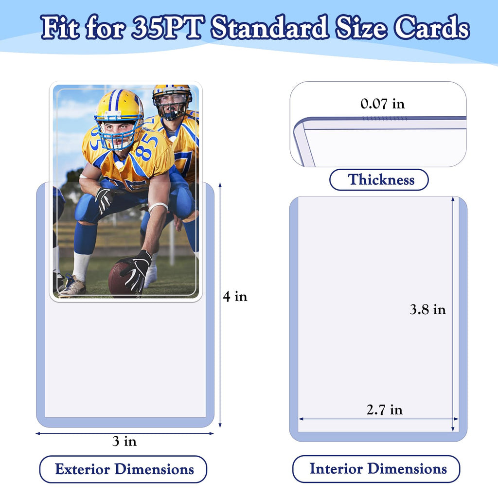 Homthy 300 PCS TopLoaders & Card Sleeves Set – 3x4 Hard Plastic Protectors for Trading Cards, MTG, Sports Cards