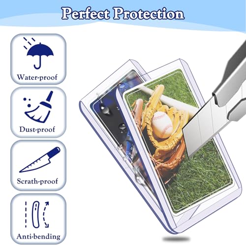 Homthy 300 PCS TopLoaders & Card Sleeves Set – 3x4 Hard Plastic Protectors for Trading Cards, MTG, Sports Cards