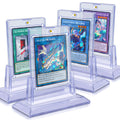 Homthy 4-Pack Magnetic Card Holders (35pt) with Stands – Acrylic Display Cases for Standard Trading Cards (MTG, YuGiOh, Sports)