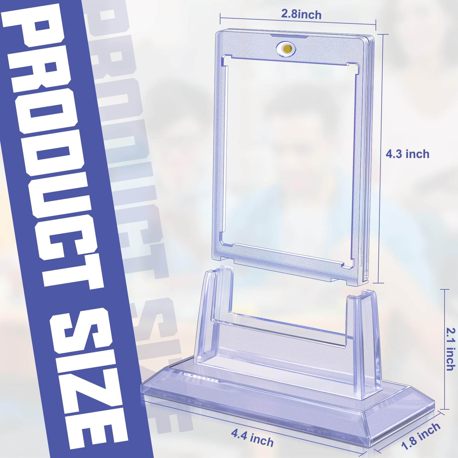 Homthy 4-Pack Magnetic Card Holders (35pt) with Stands – Acrylic Display Cases for Standard Trading Cards (MTG, YuGiOh, Sports)