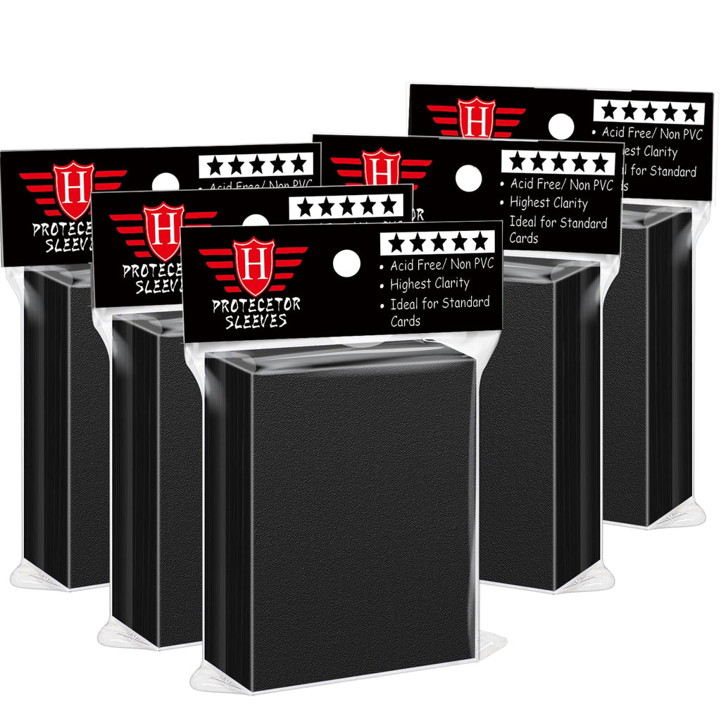 Homthy 500 Pack Black Trading Card Sleeves - Soft Penny Sleeves for MTG, Baseball, Sports Cards - Acid-Free Polypropylene Protectors