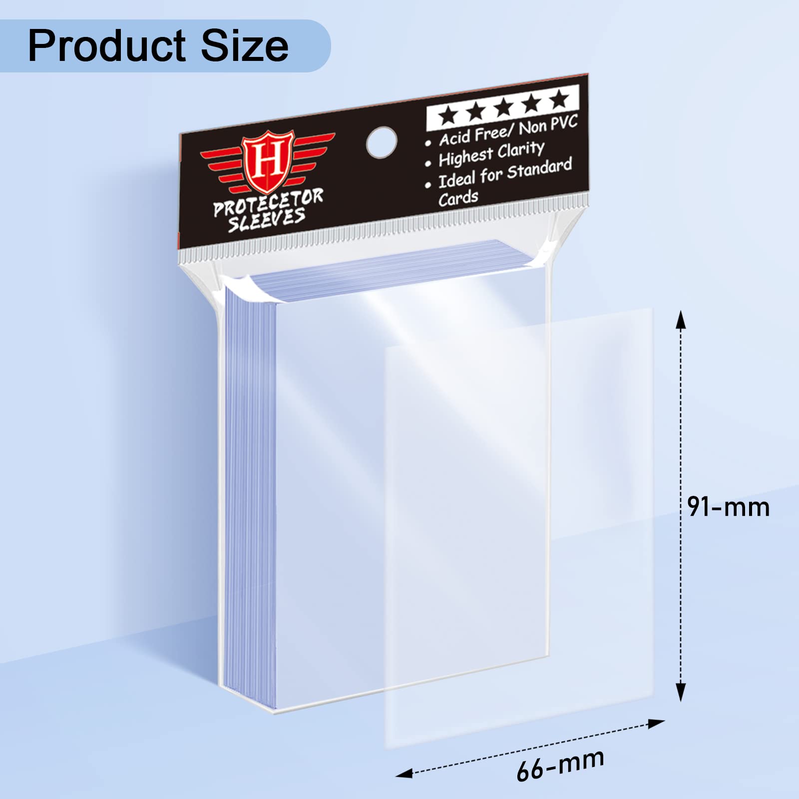 Homthy 600 Clear Card Sleeves – Non-PVC Polypropylene Protectors for Standard Trading Cards