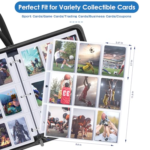 Homthy Red 900-Pocket Card Binder – Durable Pu Leather 9-Pocket Album for Protecting & Displaying Trading Cards, Sports Cards, and Game Cards