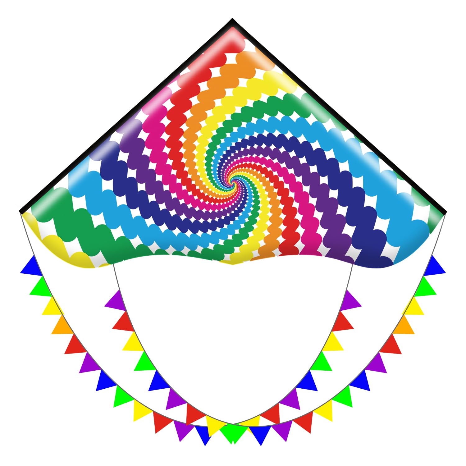 Honbo Lollipop Delta Kite - Large 53.5x30.3 Inch Easy to Fly Kite for Kids and Adults, Includes 200ft Line and Storage Bag