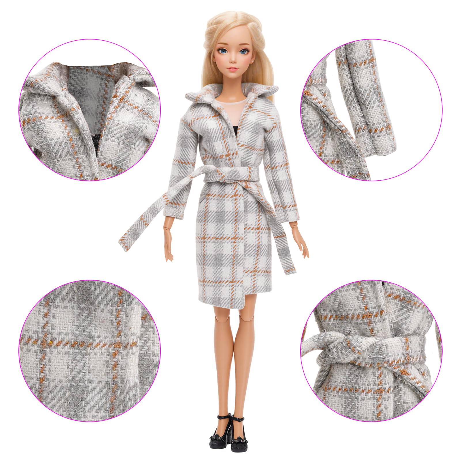 HONLAELLA 13-Piece Doll Winter Clothes Set - 3 Outfits with Shoes and Skiing Accessories for 11.5-Inch Dolls