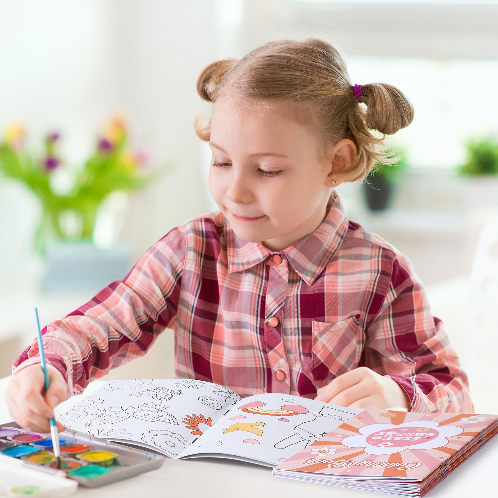 Honoson 24-Pack Hippie Boho Mini Coloring Books - 8 Designs, 12 Pages Each, Portable Activity for Kids Parties & Travel
