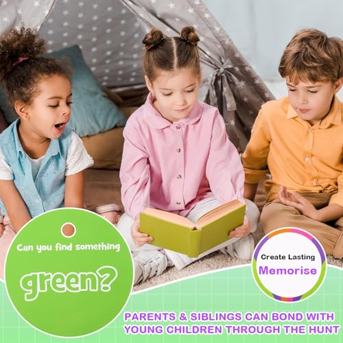 Hoolerry Toddler Scavenger Hunt Cards – 20 Double-Sided Indoor Activity Games for Ages 3-5