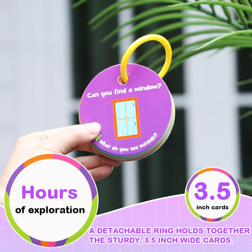 Hoolerry Toddler Scavenger Hunt Cards – 20 Double-Sided Indoor Activity Games for Ages 3-5