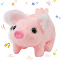 Hopearl Walking Piggy Toy - Interactive Crawling Piglet with Sounds, 8 Inch Pink Plush