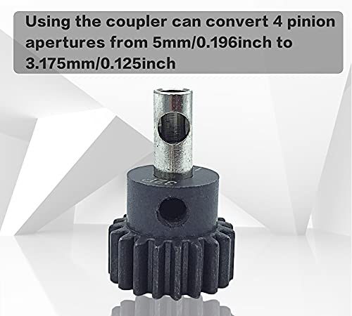 HOPLEX 32P Hardened Steel Pinion Gear Set 14T 16T 18T 20T with 3.175mm Coupler for RC