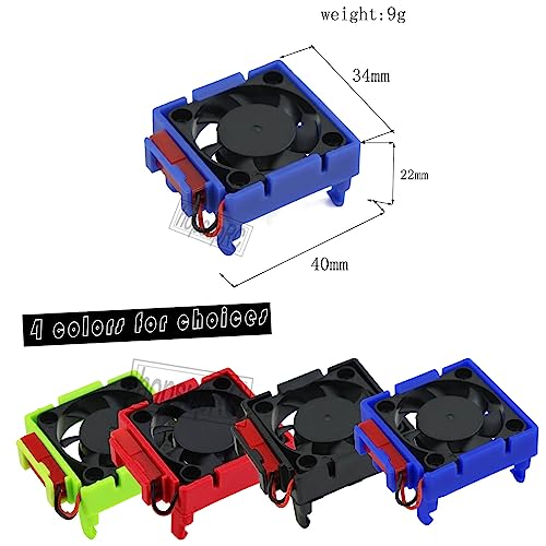 hopsupRC VXL-3s ESC Motor Cooling Fan Heatsink Upgrade for Traxxas 1/10 Slash/Rustler/Stampede VXL 4WD 2WD, Aluminum High Velocity Fan, Green (Replaces #3340)