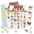 Horse Farm Bingo Cards - 24 Player Pony Party Bingo Game for Kids & Adults, Cowgirl Cowboy Theme Party Favor