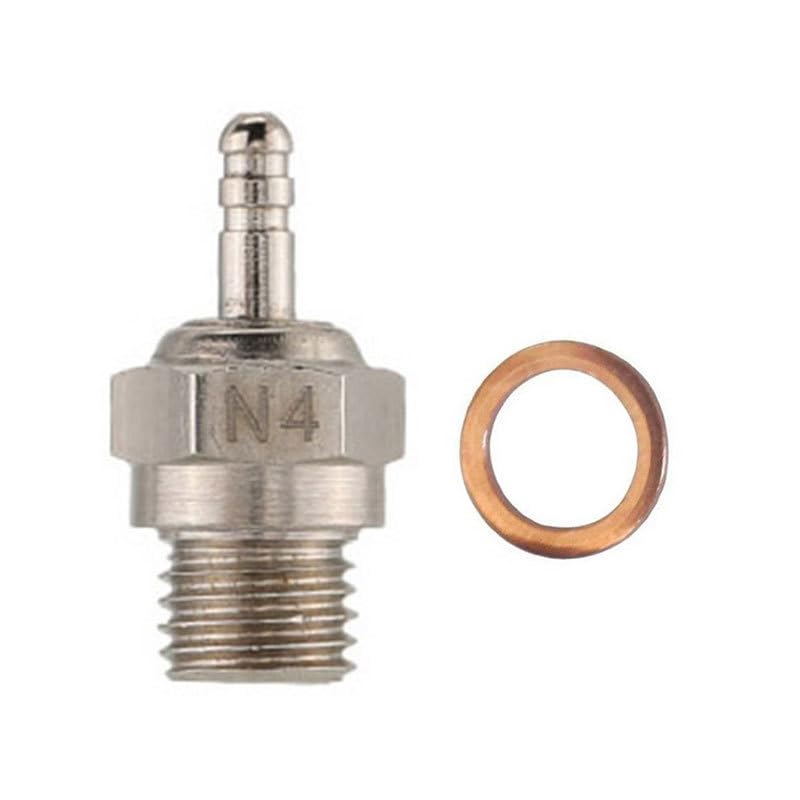 Hot Spark Glow Plug N4 No.4 3-Pack (70117) – Fits 1/8 & 1/10 RC Nitro Engines from Kyosho, HSP, HPI, Redcat