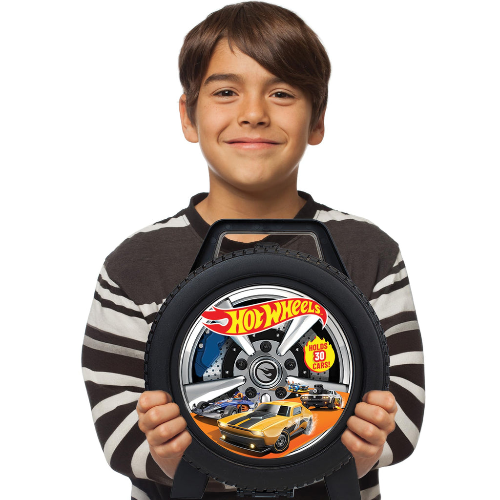 Hot Wheels 30 Car Case - Wheel-Shaped Storage Organizer for 1:64 Scale Die-Cast Cars, Official Amazon Exclusive by Tara Toys
