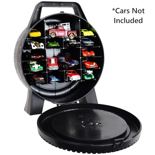 Hot Wheels 30 Car Case - Wheel-Shaped Storage Organizer for 1:64 Scale Die-Cast Cars, Official Amazon Exclusive by Tara Toys