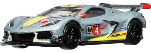 Hot Wheels Premium Car Culture Corvette C8 R, 1:64 Scale Die-Cast with Real Riders Tires