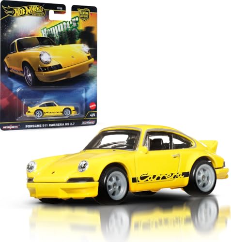 Hot Wheels Premium Car Culture Hammer Drop Porsche 911 Carrera RS 2.7 – 1:64 Scale Die-Cast with Real Riders Tires