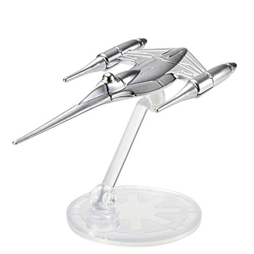 Hot Wheels Star Wars Naboo Starfighter Die-Cast Starship – Commemorative Series with Death Star Build Piece