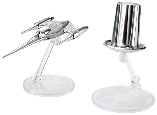 Hot Wheels Star Wars Naboo Starfighter Die-Cast Starship – Commemorative Series with Death Star Build Piece