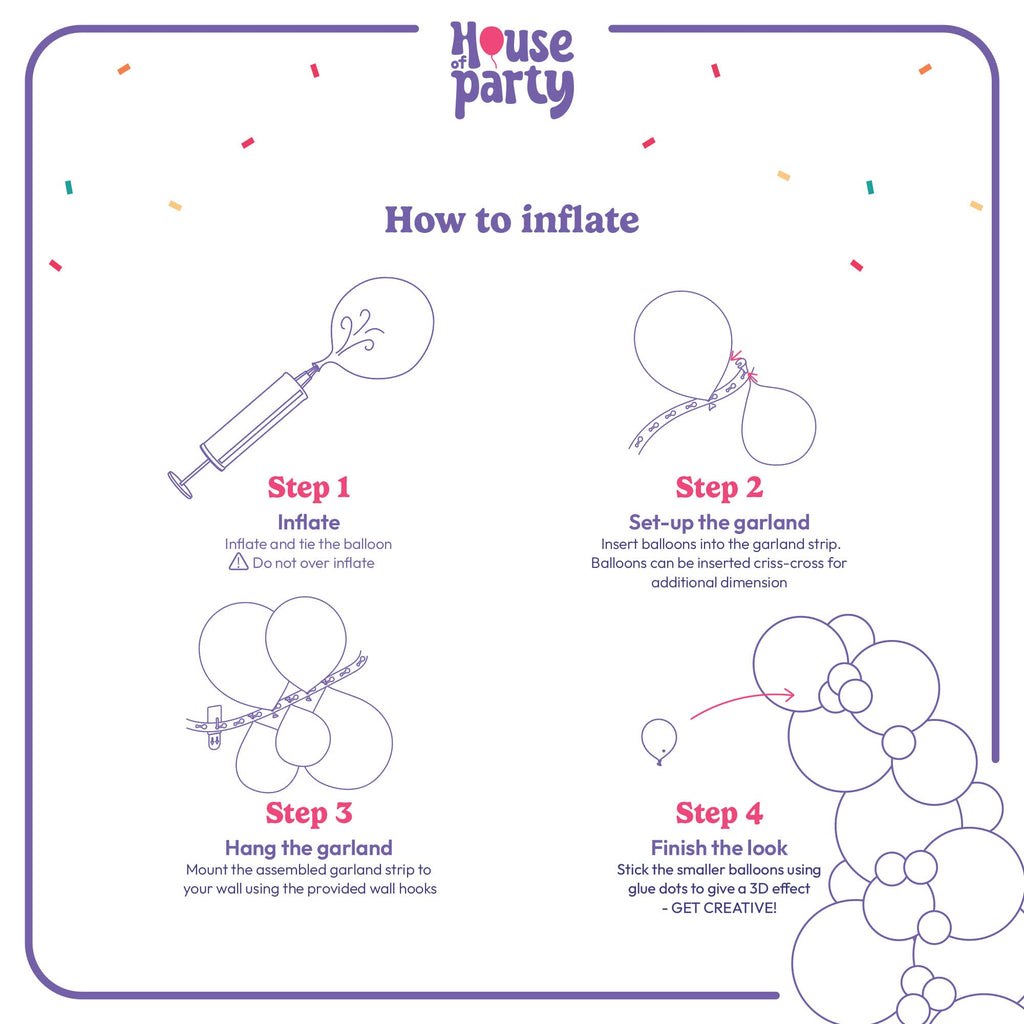 HOUSE OF PARTY 140-Piece Rainbow Balloon Arch Kit for Parties