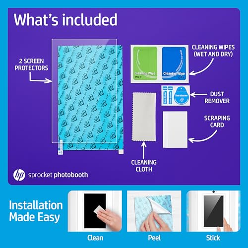 HP Sprocket Photobooth Screen Protector - 9H Tempered Glass, Scratch & Fingerprint Resistant