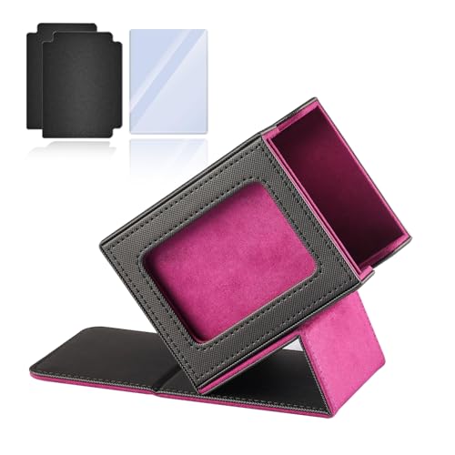 HSMH MTG Commander Deck Box Black Purple - Fits 100 Double Sleeved Cards with Display Window