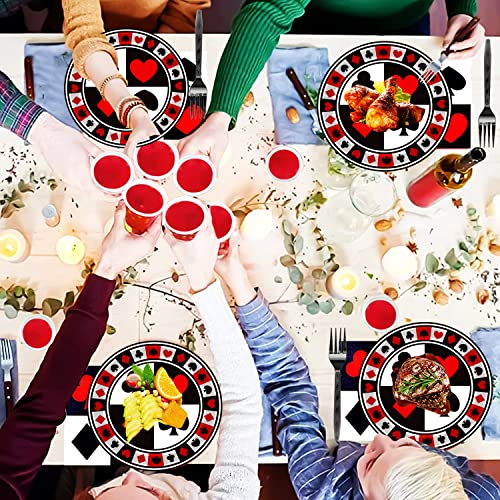 HSPAIDYP 60-Piece Poker Party Tableware Set – Plates, Napkins & Forks for Casino Night