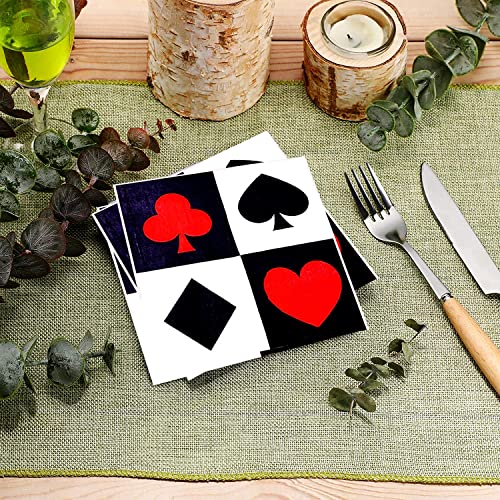 HSPAIDYP 60-Piece Poker Party Tableware Set – Plates, Napkins & Forks for Casino Night