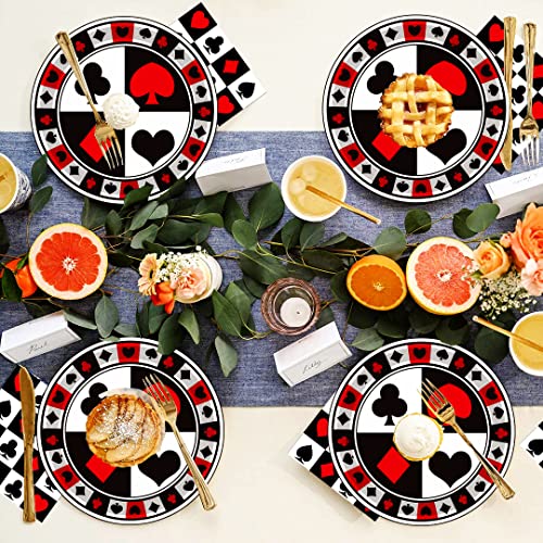 HSPAIDYP 60-Piece Poker Party Tableware Set – Plates, Napkins & Forks for Casino Night