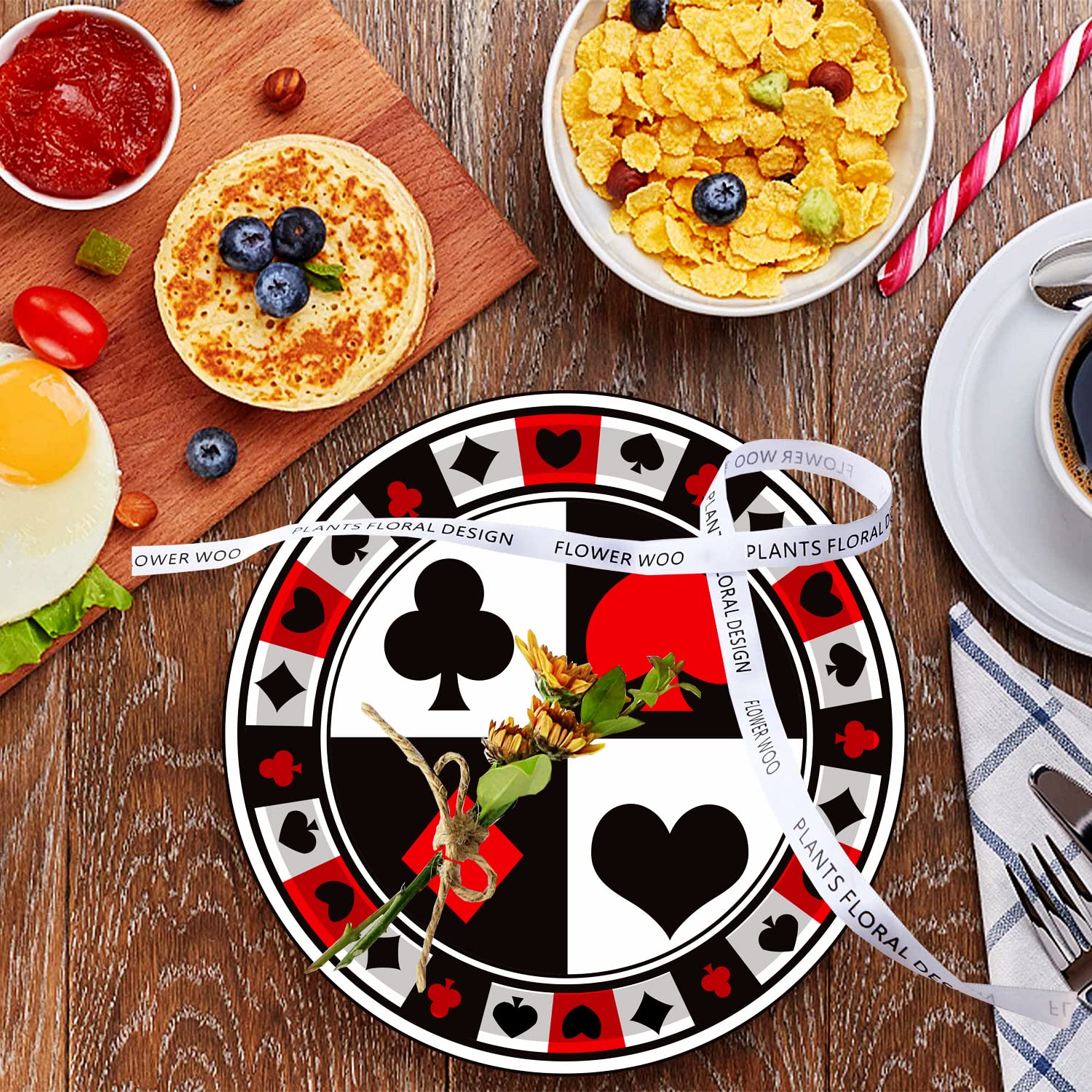 HSPAIDYP 60-Piece Poker Party Tableware Set – Plates, Napkins & Forks for Casino Night