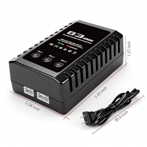HTRC LiPo Battery Charger 2S-3S Compact Balance Charger for 7.4-11.1V RC Batteries