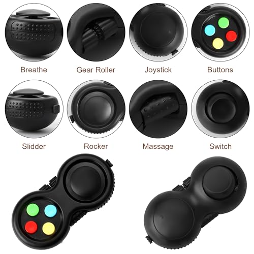 HTSHO 6-Pack Sensory Fidget Toy Set – Stress Relief & Anxiety Toys for Kids and Adults, Travel-Friendly for Airplane Car Road Trip, Classroom Rewards & Gifts (Black)