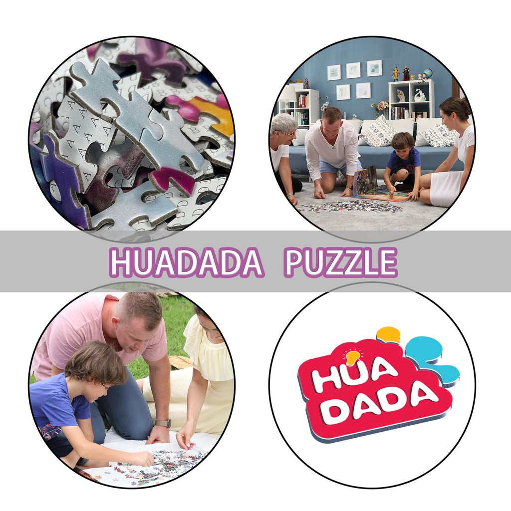 HUADADA 1000-Piece Blooming Flowers Jigsaw Puzzle – 27.5x19.7 Inch Finished Size with Poster