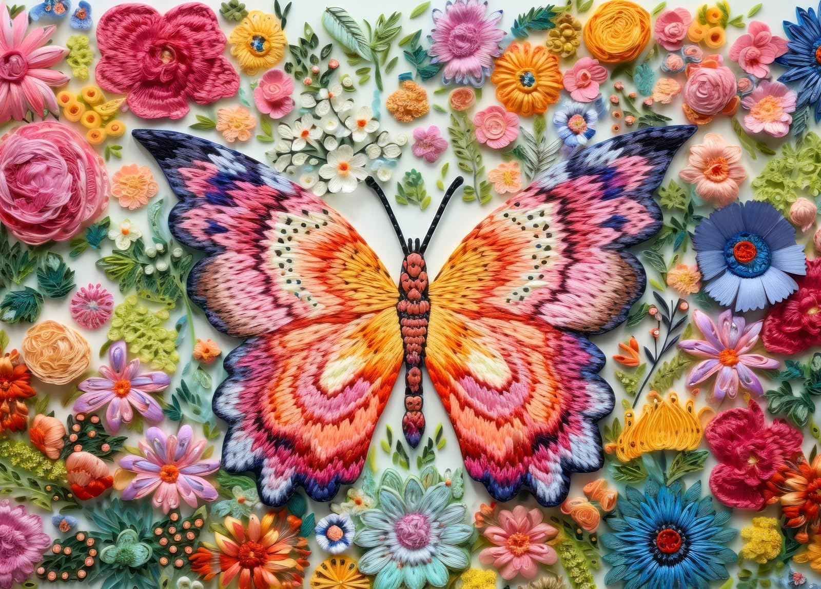 HUADADA 1000 Piece Butterfly Flower Jigsaw Puzzle for Adults – Letter Back, 27.5x19.6 Inch with Poster