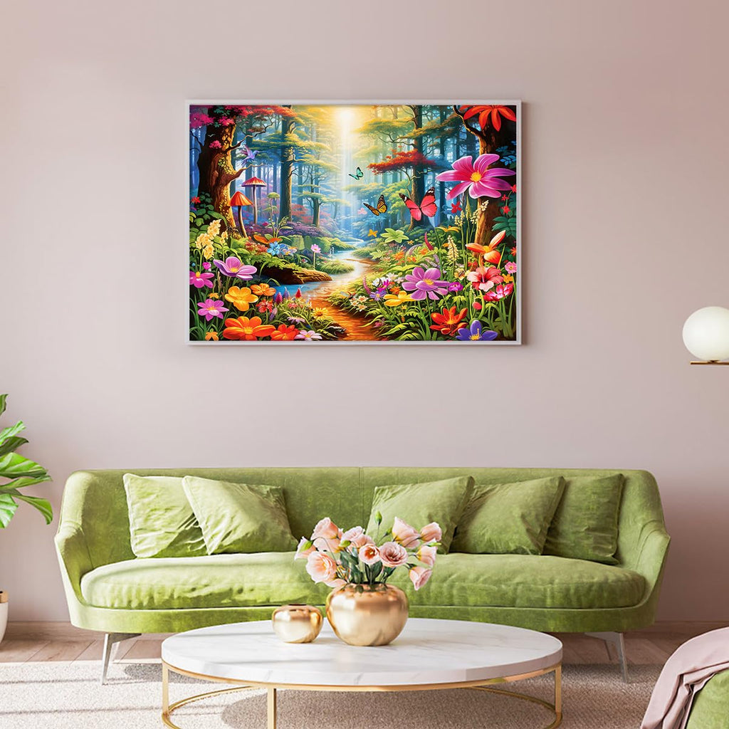 HUADADA 1000 Piece Jigsaw Puzzle: Colorful Forests, Exotic Flowers & Plants for Adults