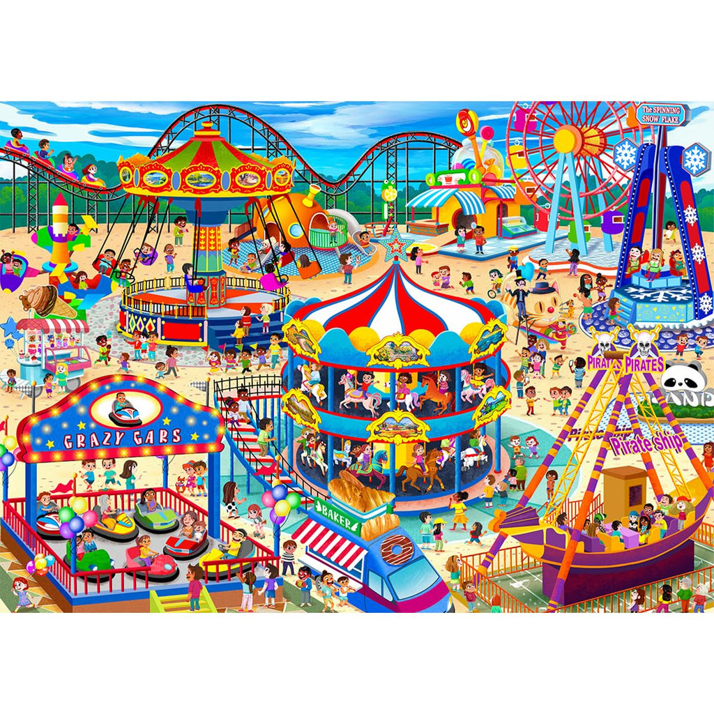 HUADADA 1000-Piece Jigsaw Puzzle for Adults – Amusement Park Theme, Premium Recycled Paper, Includes Glare-Free Poster