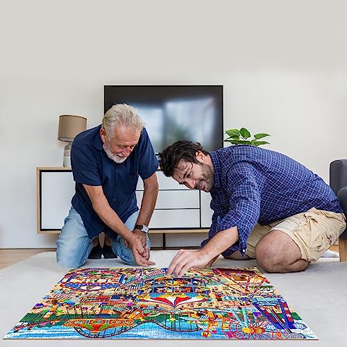 HUADADA 1000-Piece Jigsaw Puzzle for Adults – Amusement Park Theme, Premium Recycled Paper, Includes Glare-Free Poster