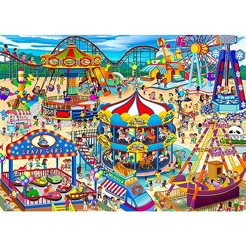HUADADA 1000-Piece Jigsaw Puzzle for Adults – Amusement Park Theme, Premium Recycled Paper, Includes Glare-Free Poster