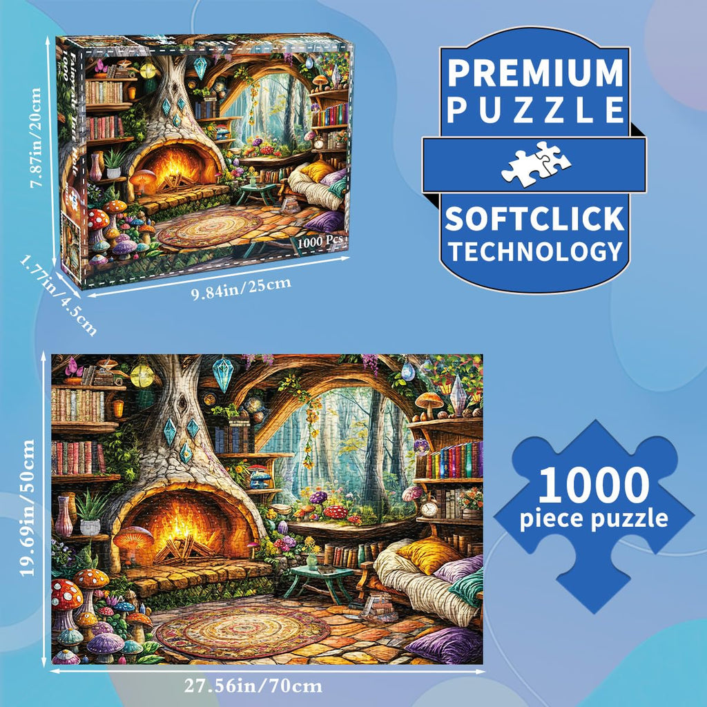 HUADADA 1000 Piece Jigsaw Puzzle for Adults – Fairy Tale Tree Hollow