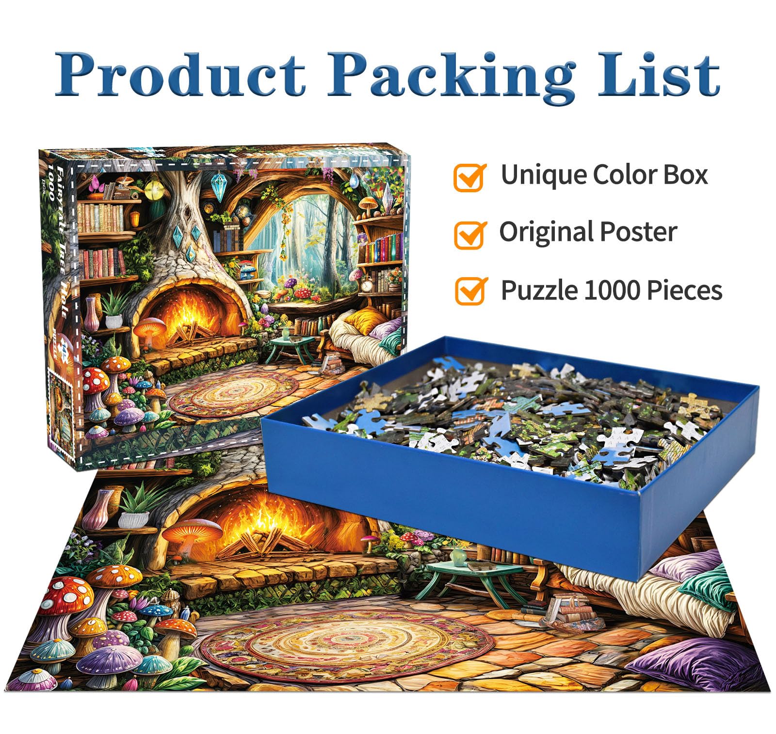 HUADADA 1000 Piece Jigsaw Puzzle for Adults – Fairy Tale Tree Hollow