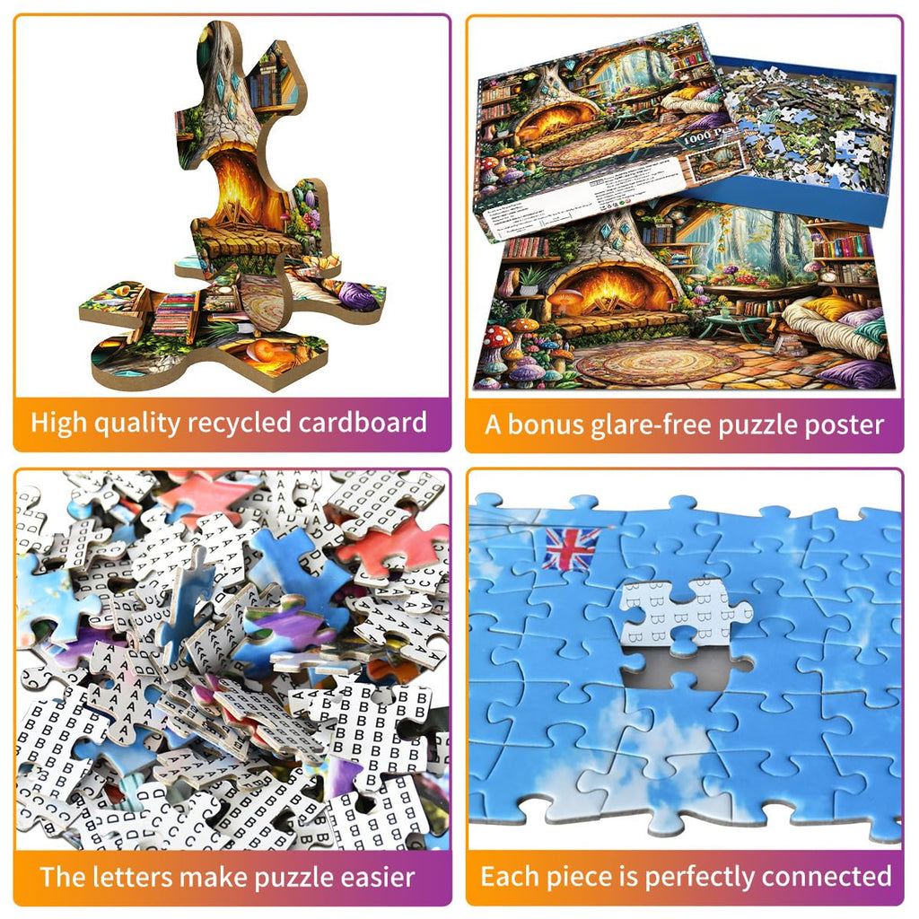 HUADADA 1000 Piece Jigsaw Puzzle for Adults – Fairy Tale Tree Hollow