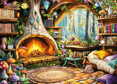 HUADADA 1000 Piece Jigsaw Puzzle for Adults – Fairy Tale Tree Hollow