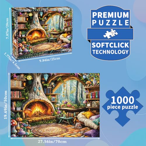 HUADADA 1000 Piece Jigsaw Puzzle for Adults – Fairy Tale Tree Hollow