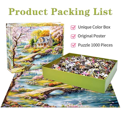 HUADADA 1000 Piece Jigsaw Puzzle: Idyllic Rural Summer Landscape for Adults