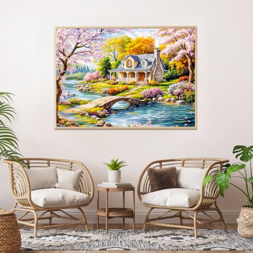 HUADADA 1000 Piece Jigsaw Puzzle: Idyllic Rural Summer Landscape for Adults