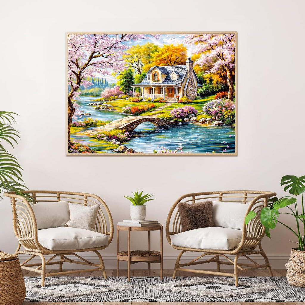 HUADADA 1000 Piece Jigsaw Puzzle: Idyllic Rural Summer Landscape for Adults