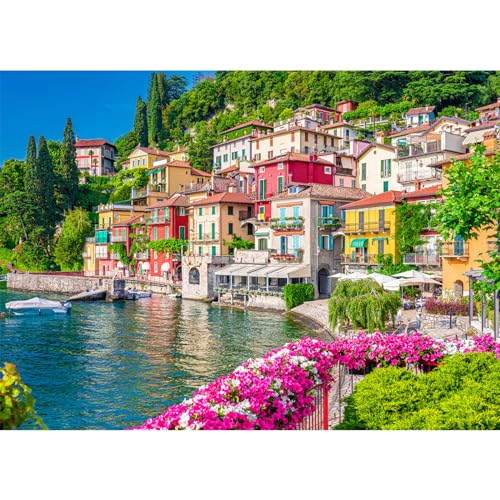 HUADADA 500 Piece Jigsaw Puzzle for Adults – Lake Como Italy Scenery, 19.3" x 13.7"