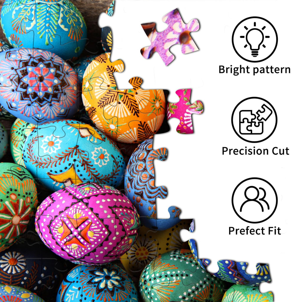 HUADADA Easter Egg 1000 Piece Puzzle – Large 27.56" x 19.69" Jigsaw with Letter Backing